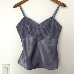 Vintage Rose Passion Purple Lace and Satin Cami Lingerie | Size S